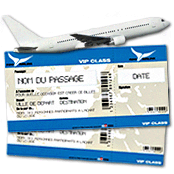 cadeau personnalis� Billet d'avion personnalis�