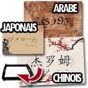 cadeau personnalis� Calligraphie Pr�nom Arabe / Chinois / Japonais