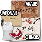 cadeau personnalis� Calligraphie Pr�nom Arabe / Chinois / Japonais