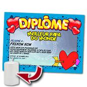cadeau personnalis� Diplome F�te des P�res