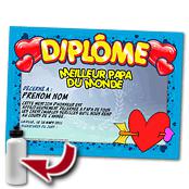 cadeau personnalis� Diplome F�te des P�res