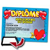 cadeau personnalis� Diplome F�te des P�res