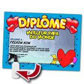 cadeau personnalis� Diplome F�te des P�res
