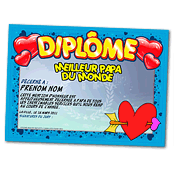 cadeau personnalis� Diplome F�te des P�res