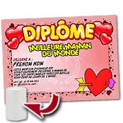 cadeau personnalis� Diplome F�te des M�res