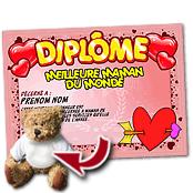 cadeau personnalis� Diplome F�te des M�res