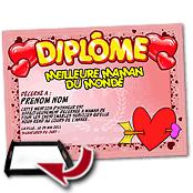 cadeau personnalis� Diplome F�te des M�res