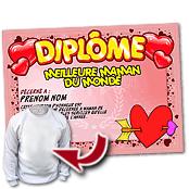 cadeau personnalis� Diplome F�te des M�res