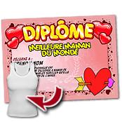 cadeau personnalis� Diplome F�te des M�res