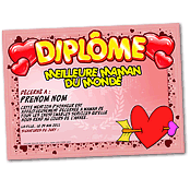 cadeau personnalis� Diplome F�te des M�res