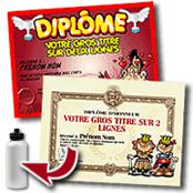 cadeau personnalis� Diplome Humoristique Personnalis�