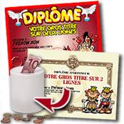 cadeau personnalis� Diplome Humoristique Personnalis�