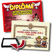 cadeau personnalis� Diplome Humoristique Personnalis�