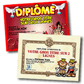 Diplome Humoristique Personnalis�