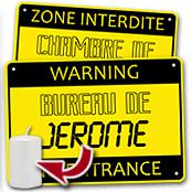 cadeau personnalis� Plaque de Porte Warning !