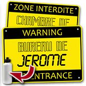 cadeau personnalis� Plaque de Porte Warning !