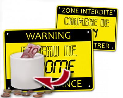cadeau personnalis� Plaque de Porte Warning !
