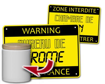 cadeau personnalis� Plaque de Porte Warning !