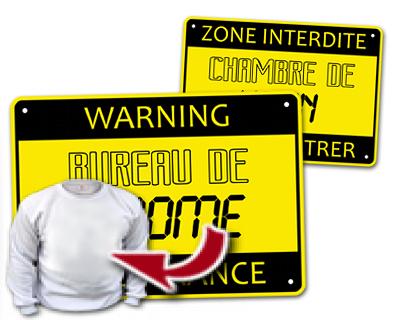 cadeau personnalis� Plaque de Porte Warning !