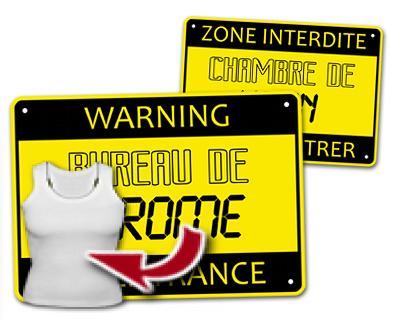 cadeau personnalis� Plaque de Porte Warning !