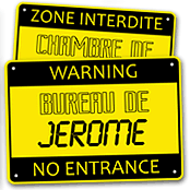 cadeau personnalis� Plaque de Porte Warning !