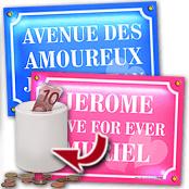 cadeau personnalis� Plaques de Rue Saint Valentin