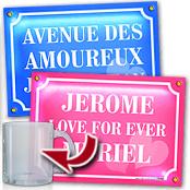 cadeau personnalis� Plaques de Rue Saint Valentin