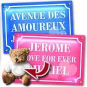 cadeau personnalis� Plaques de Rue Saint Valentin