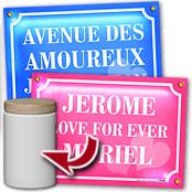 cadeau personnalis� Plaques de Rue Saint Valentin