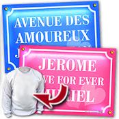 cadeau personnalis� Plaques de Rue Saint Valentin