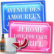 cadeau personnalis� Plaques de Rue Saint Valentin