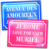 cadeau personnalis� Plaques de Rue Saint Valentin