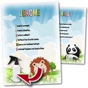 cadeau personnalis� Po�me Pr�nom Enfant