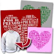 cadeau personnalis� Tableau Coeur en textes