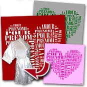 cadeau personnalis� Tableau Coeur en textes