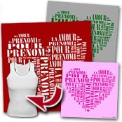 cadeau personnalis� Tableau Coeur en textes