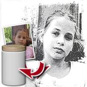 cadeau personnalis� Tableau Style Fusain